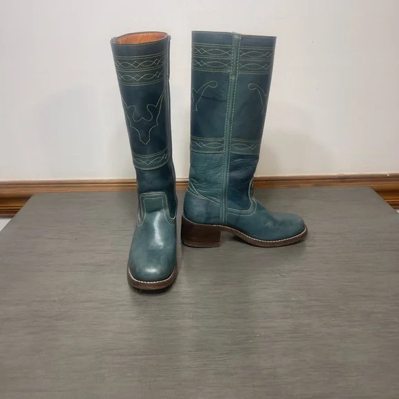Rarest Vintage Frye Blue Campus Boots - Picture 12 of 13